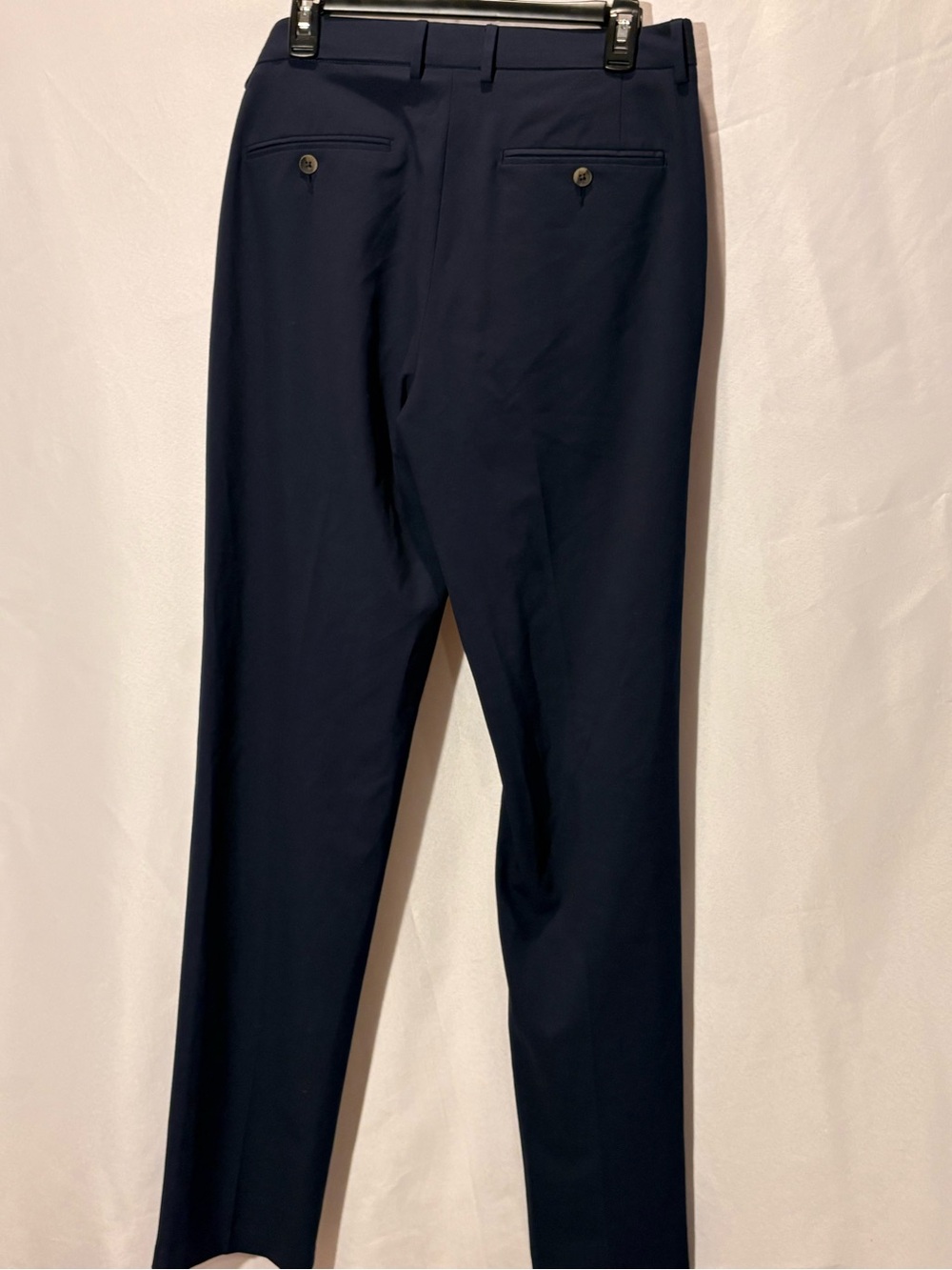 Men's Navy Dress Pants - Tailored Straight Leg - Picture 5 of 6